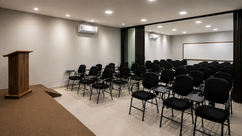 Auditório da Academy Educação em Fortaleza - Ceará, vista do púlpito e das cadeiras